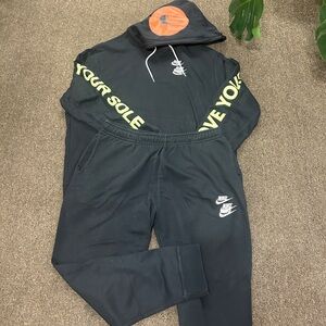 Nike Black Tracksuit with Orange and Green Details